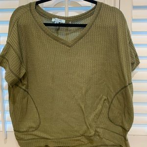 She + Sky Green Flowy Top